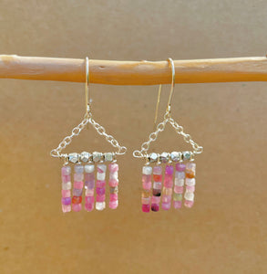 “Pretty in Pink” Tourmaline stones with highlights of Hill Tribe Silver.