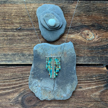 Load image into Gallery viewer, The turquoise waterfall necklace Raw turquoise beads and accents of silver.