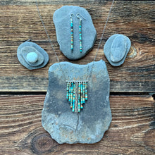 Load image into Gallery viewer, The turquoise waterfall necklace Raw turquoise beads and accents of silver.