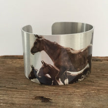 Load image into Gallery viewer, Horse jewelryWild Horse Aluminum Cuff Bracelet.North Dakota Wild Horses.