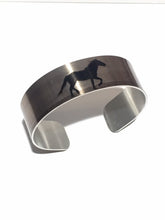 Load image into Gallery viewer, Aluminum Cuff Bracelet. Wild Horse Photo Cuffs "Sunset" Pryor Mountains MT