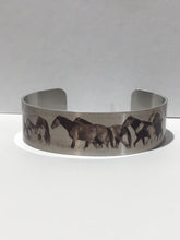 Load image into Gallery viewer, "Onaqui Journey"Aluminum Cuff Bracelet. Wild Horse Photo Cuffs. Onaqui Wild Horses.