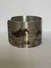 Load image into Gallery viewer, "Wild and Free” Aluminum Cuff Bracelet.