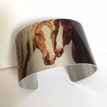 Load image into Gallery viewer, "Soul Mates” Aluminum Cuff Bracelet.