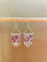 Load image into Gallery viewer, “Rosy”Tourmaline stones with highlights of Hill Tribe Silver.
