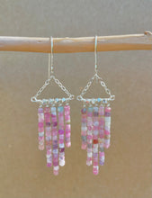 Load image into Gallery viewer, “Blush”Tourmaline stones with highlights of Hill Tribe Silver.
