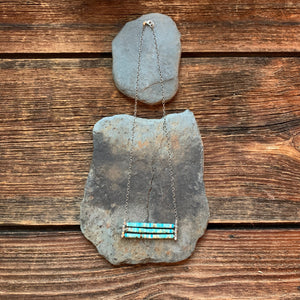 Turquoise aqua layered necklace. Turquoise beads with accents of silver.