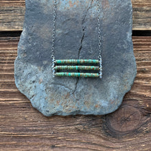 Load image into Gallery viewer, Turquoise layered necklace. Turquoise beads with accents of silver.
