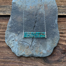 Load image into Gallery viewer, Turquoise aqua layered necklace. Turquoise beads with accents of silver.
