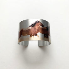 Load image into Gallery viewer, &quot;Dancing in the Meadow&quot; Aluminum Cuff Bracelet.
