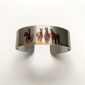 "The Boys are Back in Town""  Aluminum Cuff Bracelet.