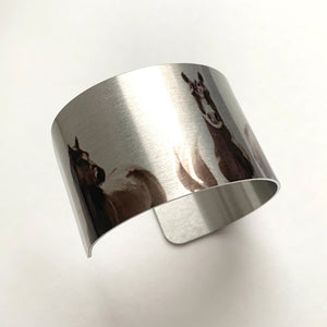 "The Boys Are Back In Town"" Aluminum Cuff Bracelet.