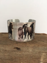 Load image into Gallery viewer, Horse jewelryWild Horse Aluminum Cuff Bracelet. &quot;Hoofbeats&quot; Sand Wash Basin, CO
