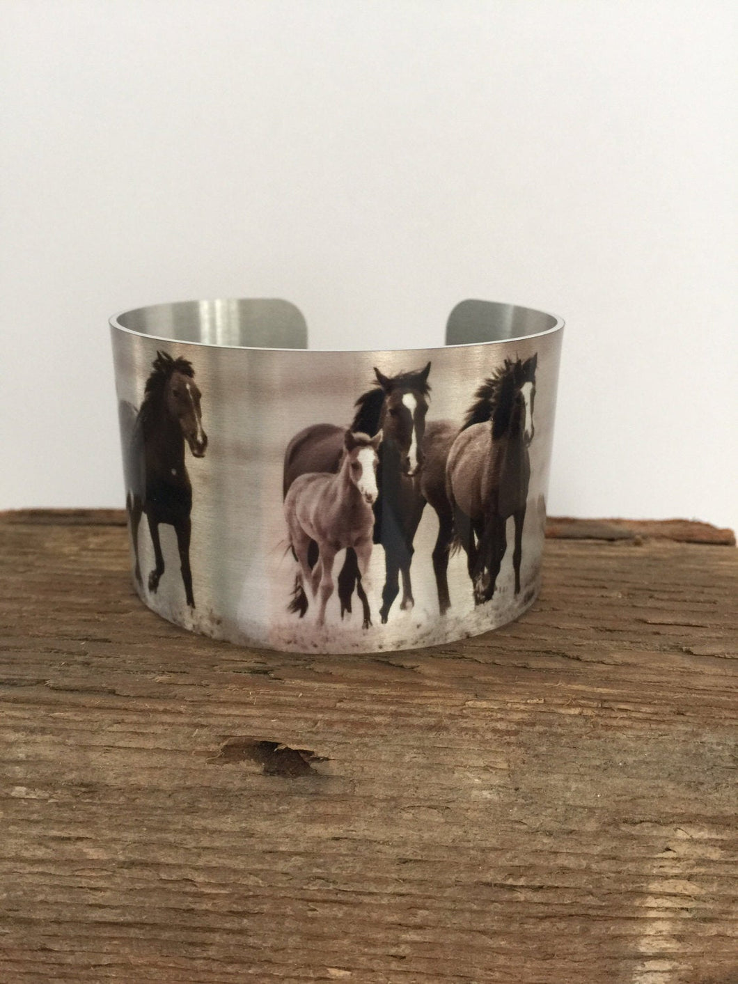 Horse jewelryWild Horse Aluminum Cuff Bracelet. 