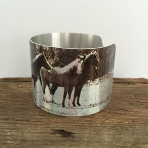 Horse jewelryWild Horse Aluminum Cuff Bracelet.Salt River Wild Horses, AZ.