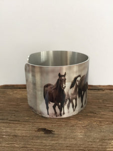 Horse jewelryWild Horse Aluminum Cuff Bracelet. "Hoofbeats" Sand Wash Basin, CO