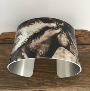 Horse jewelryWild Horse Aluminum Cuff Bracelet.North Dakota Wild Horses.