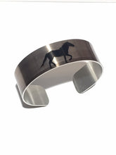 Load image into Gallery viewer, Aluminum Cuff Bracelet. Wild Horse Photo Cuffs &quot;Sunset&quot; Pryor Mountains MT
