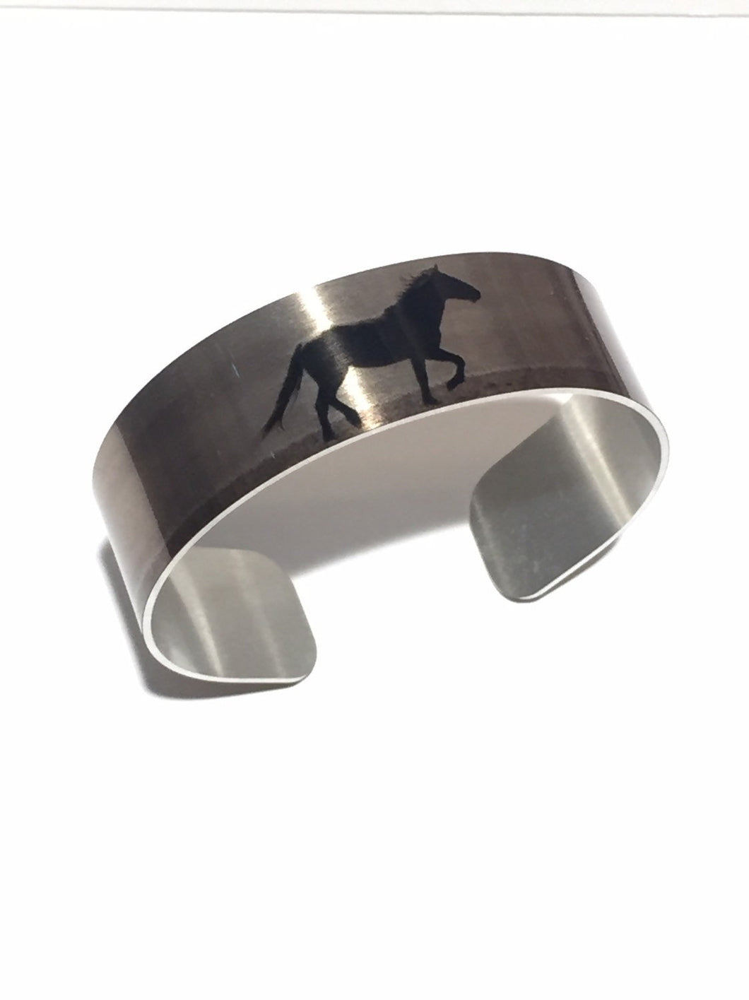 Aluminum Cuff Bracelet. Wild Horse Photo Cuffs 