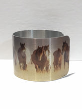 Load image into Gallery viewer, Horse jewelryWild Horse Aluminum Cuff Bracelet. Onaqui Wild Horses.
