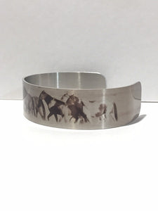 "Onaqui Journey"Aluminum Cuff Bracelet. Wild Horse Photo Cuffs. Onaqui Wild Horses.