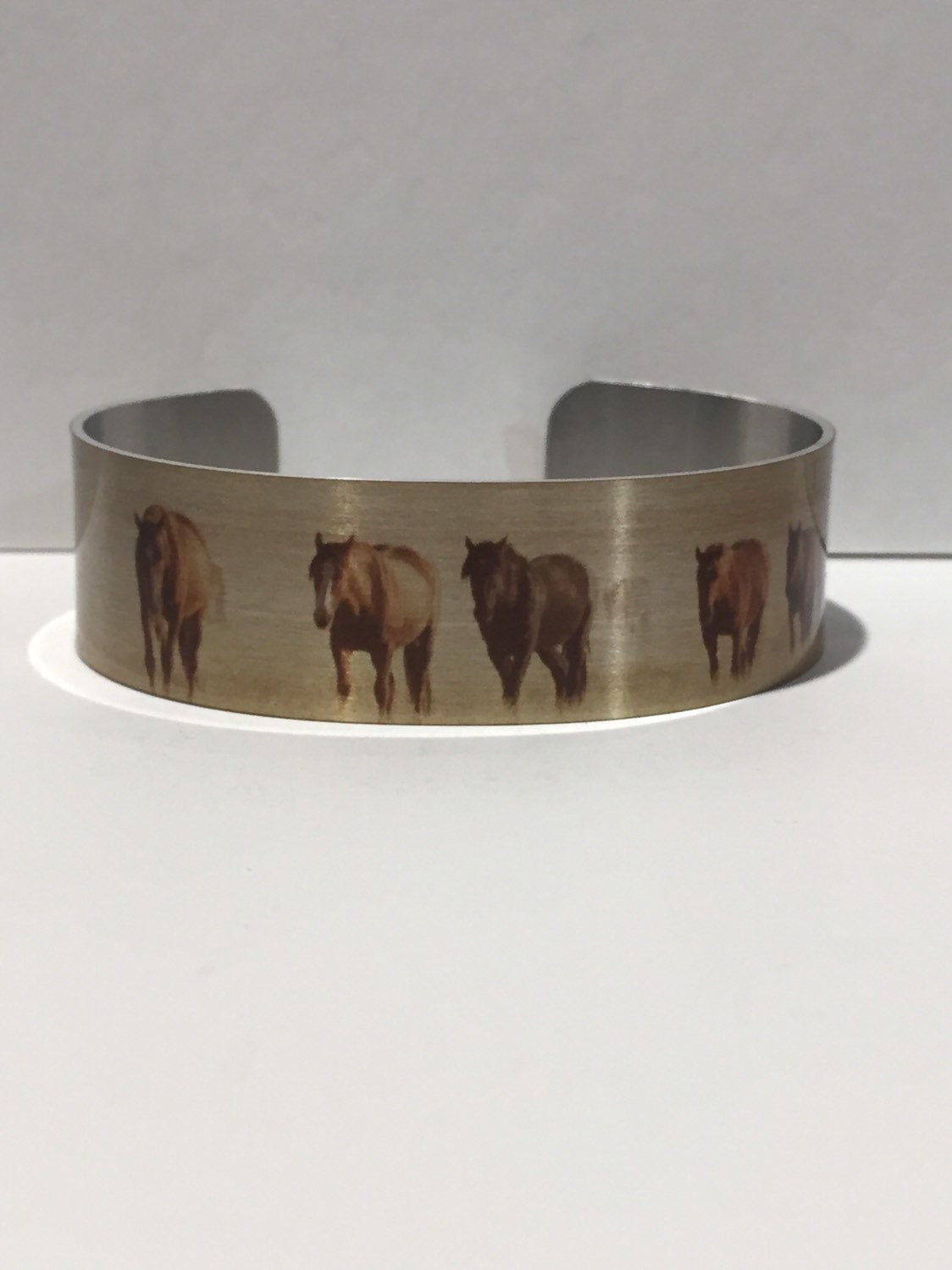 Aluminum Cuff Bracelet. Wild Horse Photo Cuffs. Onaqui Wild Horses