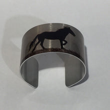 Load image into Gallery viewer, Horse jewelry.Wild Horse Aluminum Cuff Bracelet.&quot;Heart&quot;
