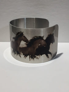 Horse jewelryWild Horse Aluminum Cuff Bracelet. Onaqui Mountain Wild Horses. UTAH