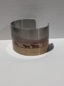 "Onaqui" Wild Horse Cuff Bracelets. Wild Horse Aluminum Cuff Bracelet. Onaqui Wild Horses