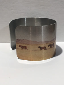 Wild Horse Cuff Bracelets. Wild Horse Aluminum Cuff Bracelet. Onaqui Wild Horses