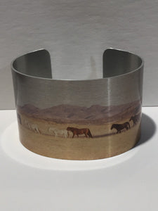 "Onaqui" Wild Horse Cuff Bracelets. Wild Horse Aluminum Cuff Bracelet. Onaqui Wild Horses