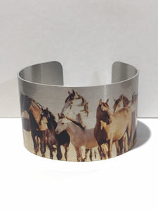 Horse jewelryWild Horse Aluminum Cuff Bracelet. Onaqui Wild Horses.