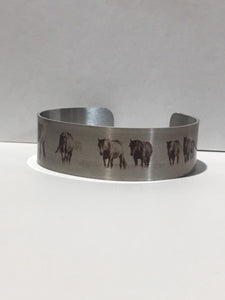 Aluminum Cuff Bracelet. Wild Horse Photo Cuffs. Onaqui Wild Horses
